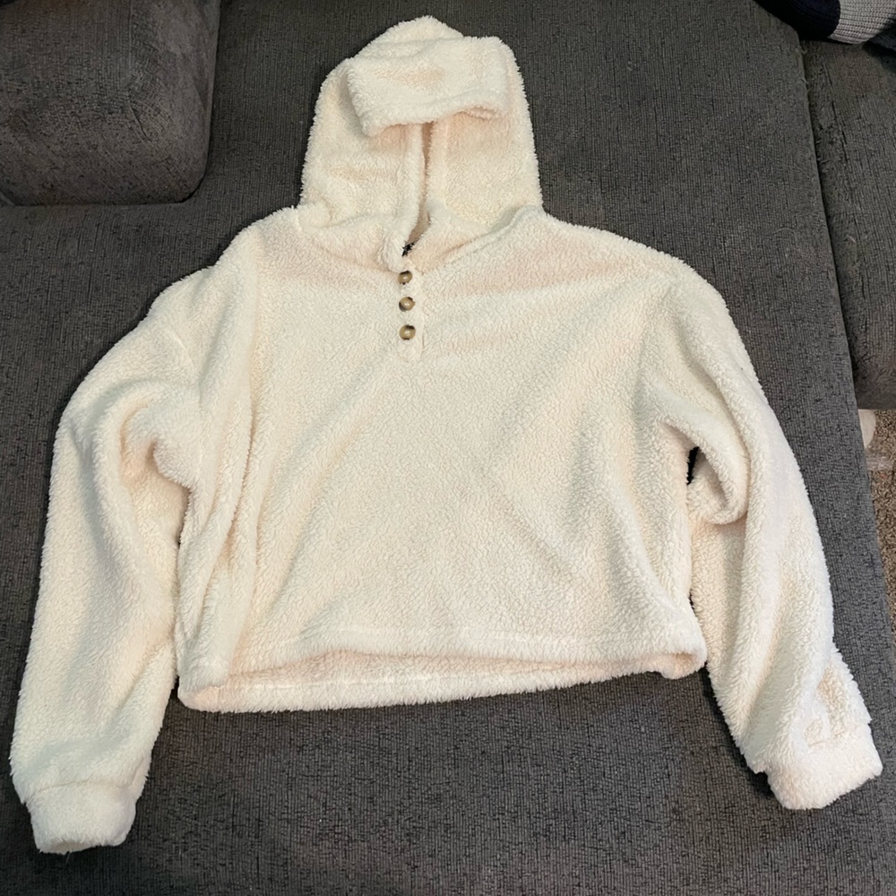 shein cropped sherpa hoodie